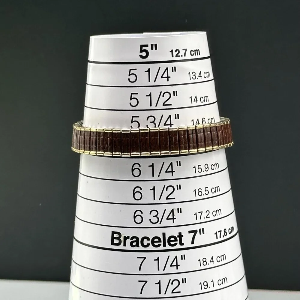 Vintage Timex Watch Women Gold Tone Manual Wind Brown Stretch Band 6.25 Inch